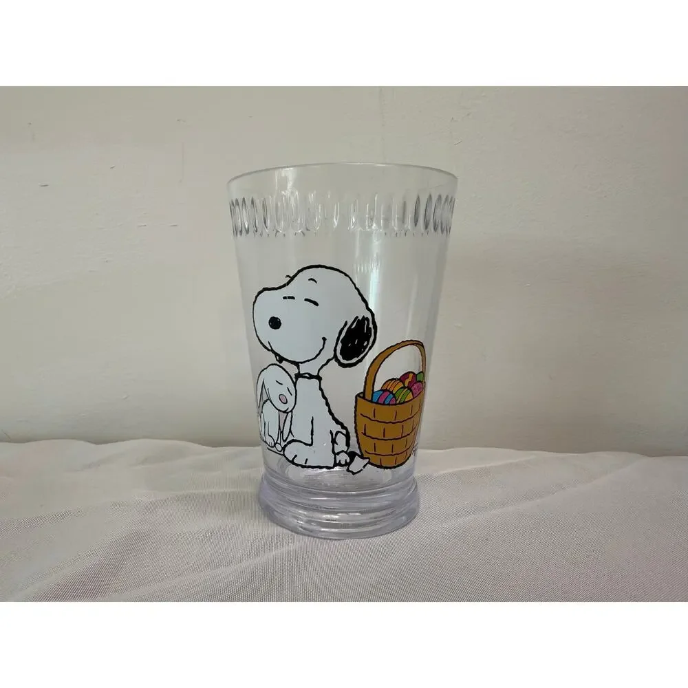 Williams Sonoma Peanuts Snoopy & Woodstock Easter Egg Plastic Tumbler Cup 16 oz